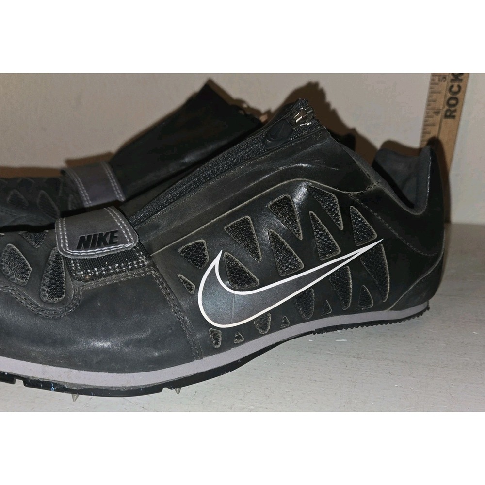Nike Zoom LJ 4 Track Field Long Jump Shoes Mens 10.5 Black Silver Spikes cleats - Picture 5 of 6